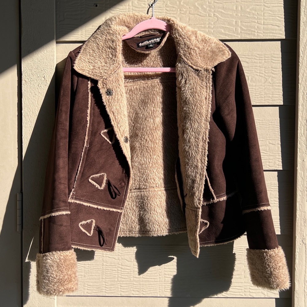 brown suede and fur Dollhouse jacket